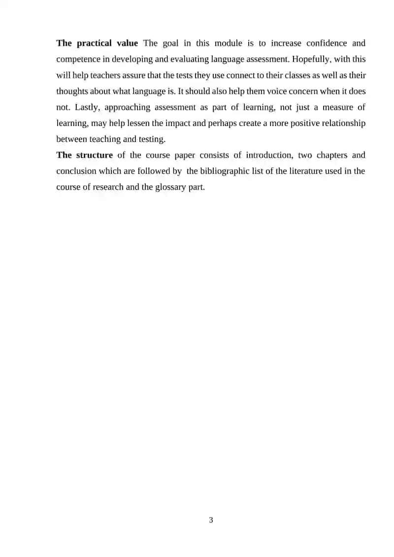 Types of assessment in FLT 3
