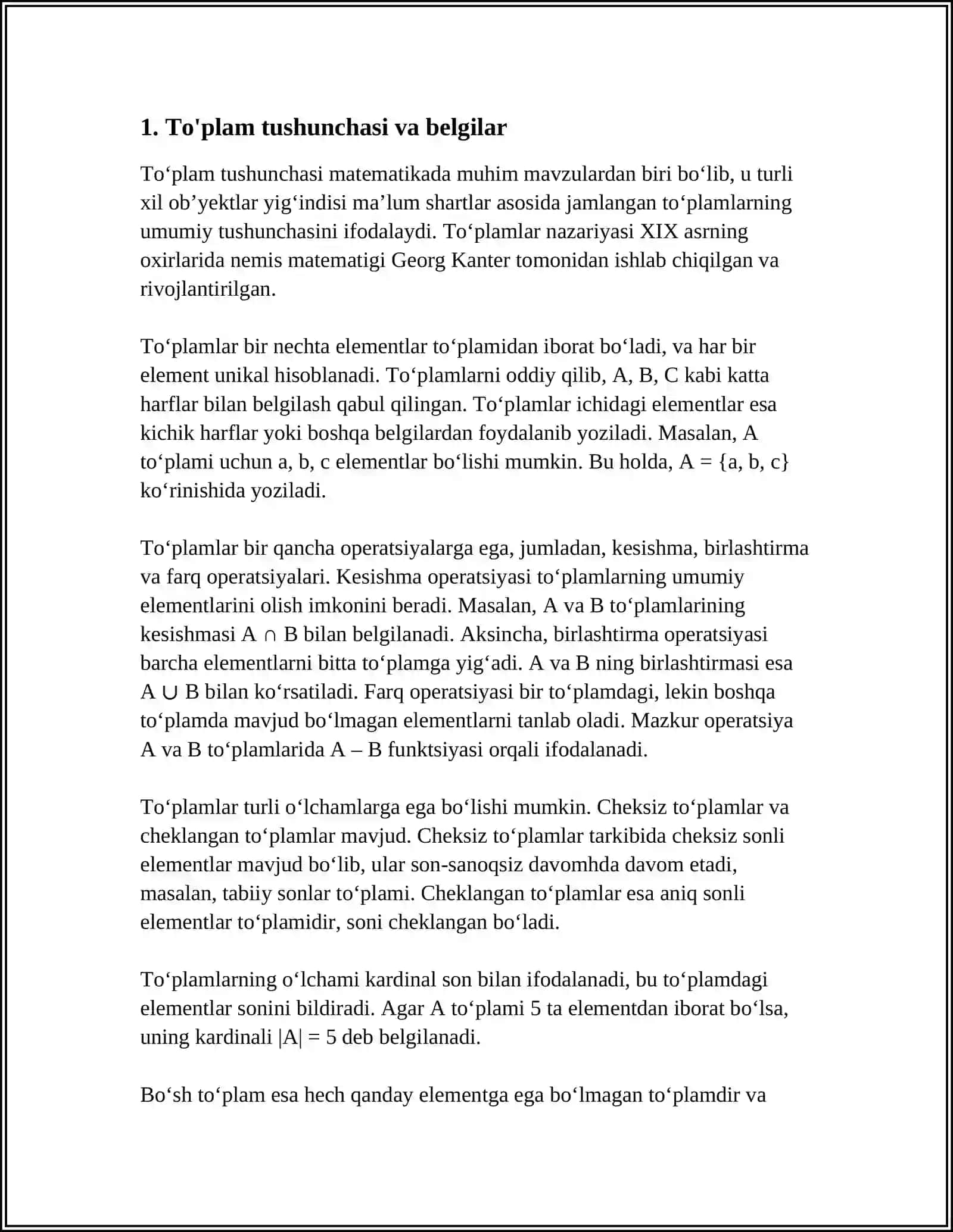 TOPLAMLAR TUSHUNCHASI 3