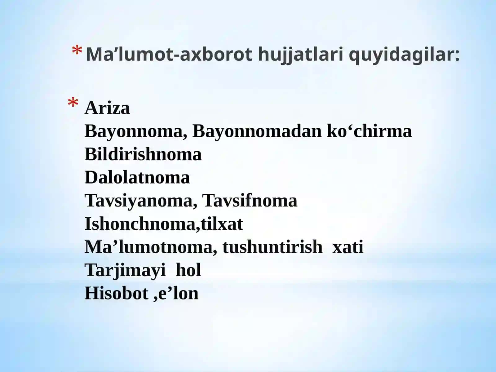 Ma’lumot-axborot hujjatlari 3