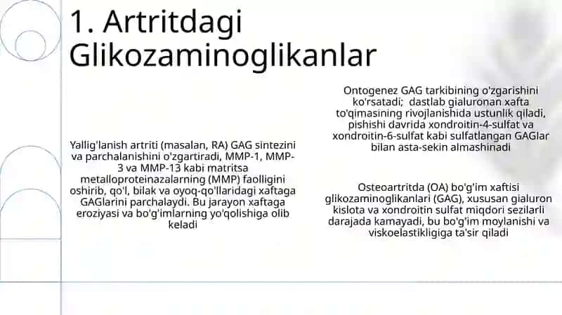 Geteropolisaxaritlarni ontagenez va kasalliklarda oʻzgarishi 3