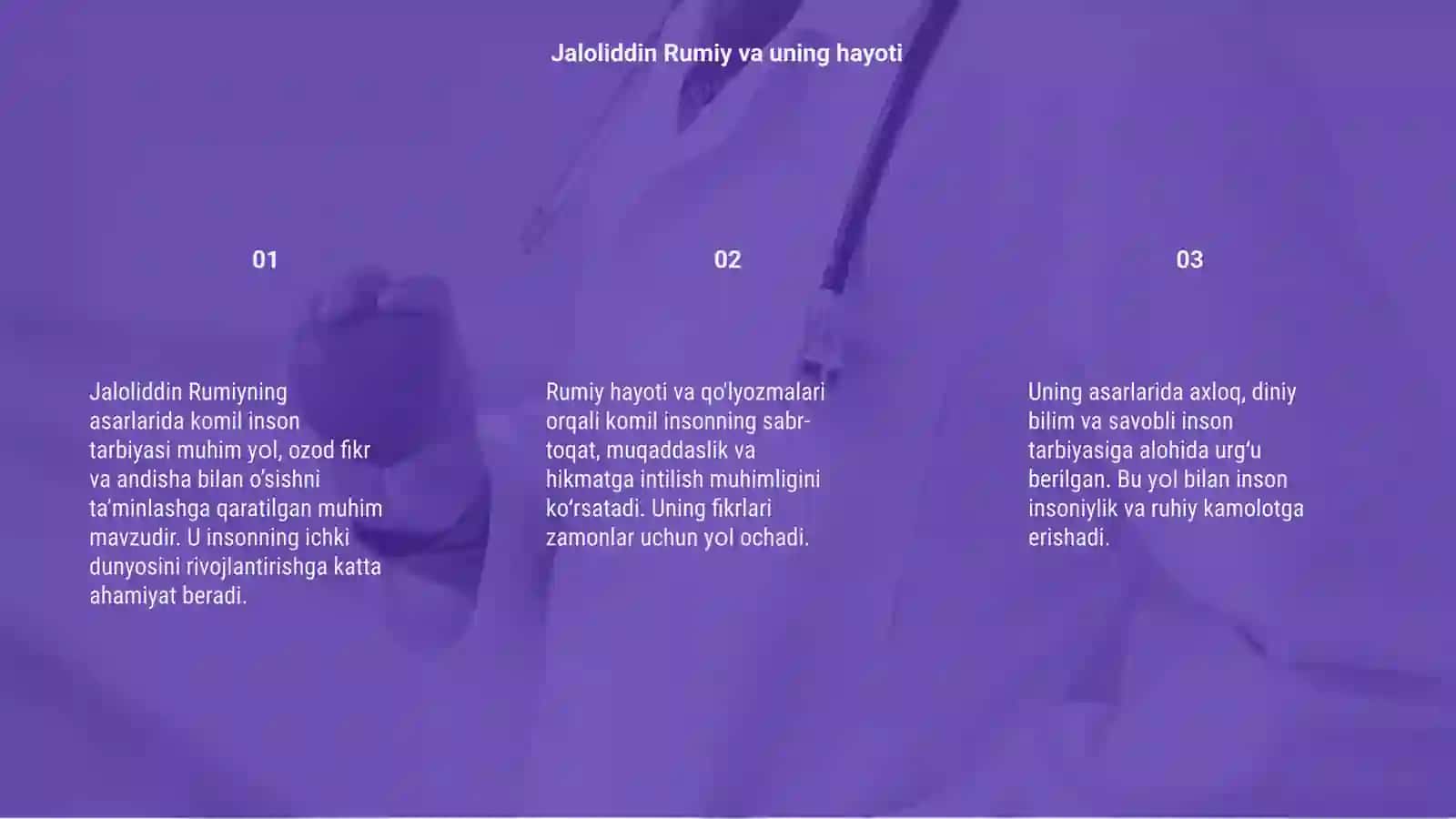 Jaloliddin Rumiy asarlarida komil inson tarbiyasi 3