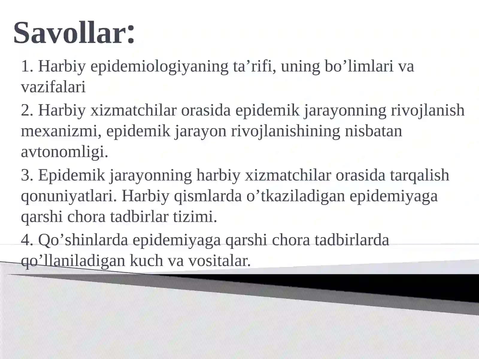 Harbiy epidemiologiya fanidan yilnomalar 3