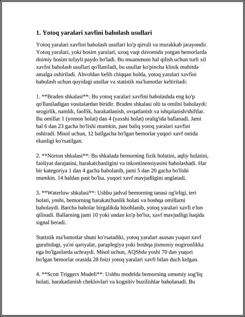 BEMORLARDA YATOQ YARALARINI OLDINI OLISH 3
