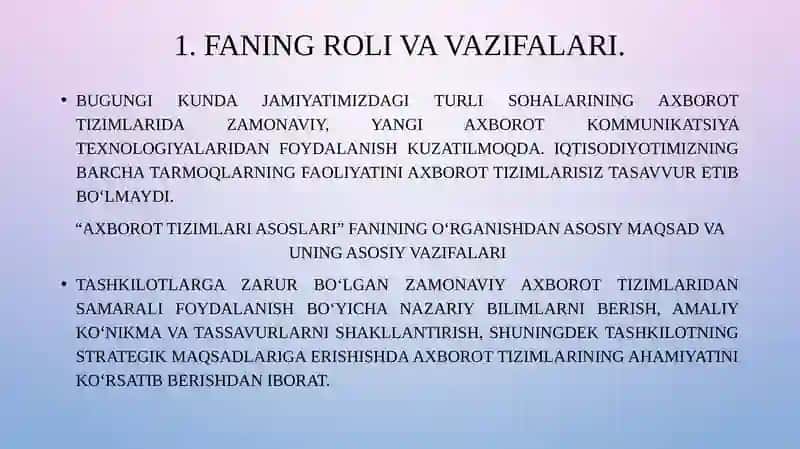 Axborot Tizimlari Asoslari 3