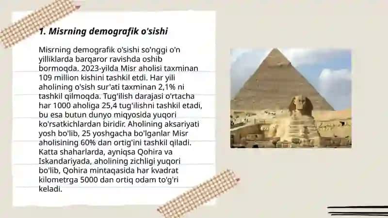 Misr Arab Respublikasi aholisi va foydali qazilmalari 3