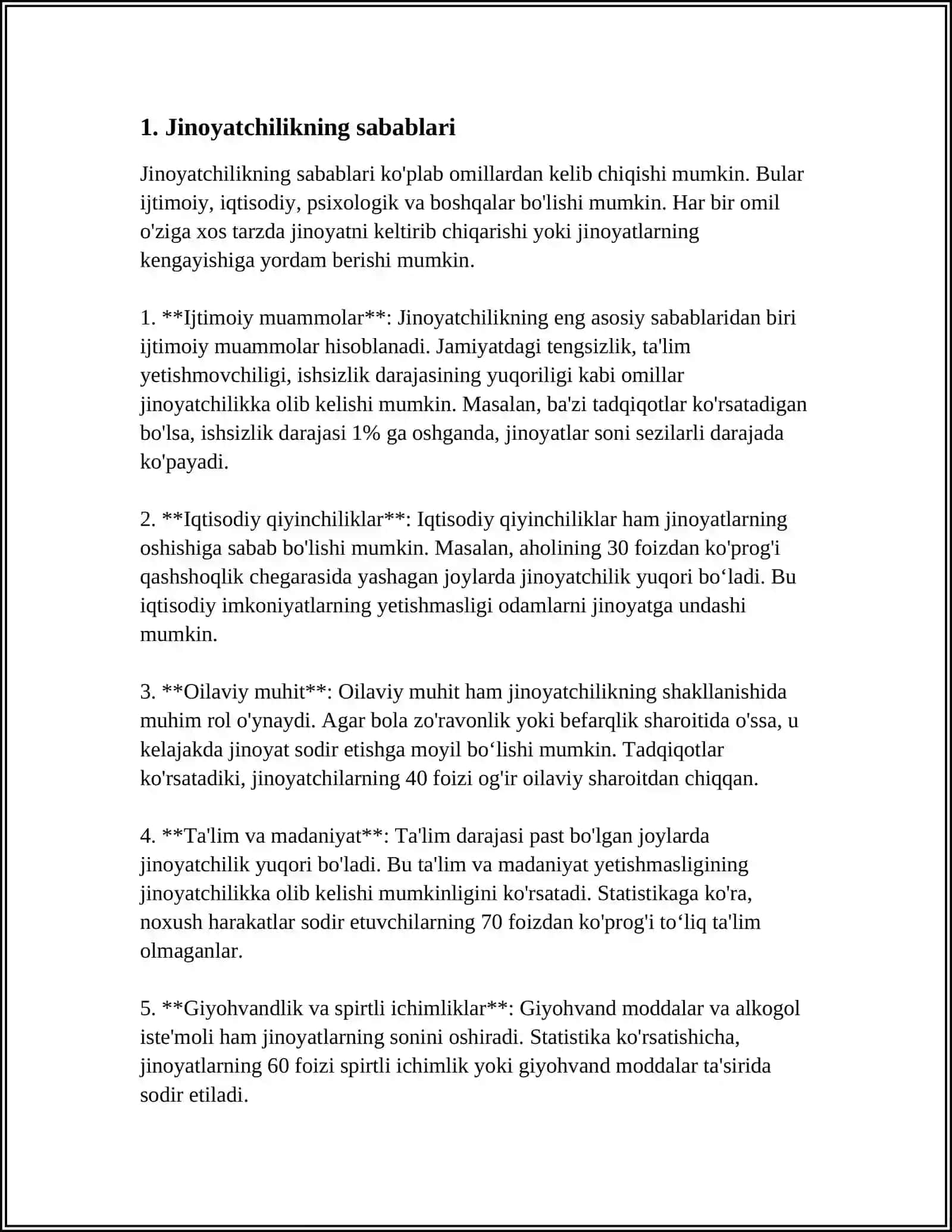 JINOYATCHILIK DEVIANT XULQ-ATVOR TURI SIFATIDA (QOTILLIK) 3