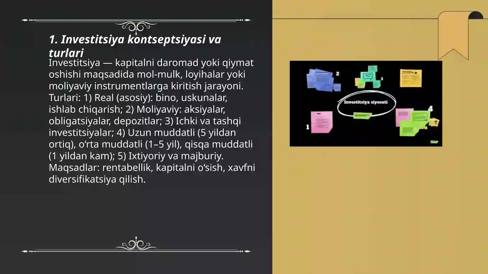 Investitsion qarorlar qabul qilish asoslari 3