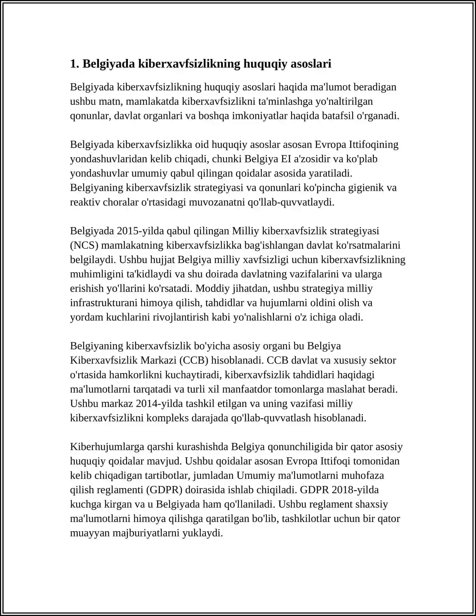 BELGIYA KIBERXAVFSIZLIGI HAQIDA MAʼLUMOT 3