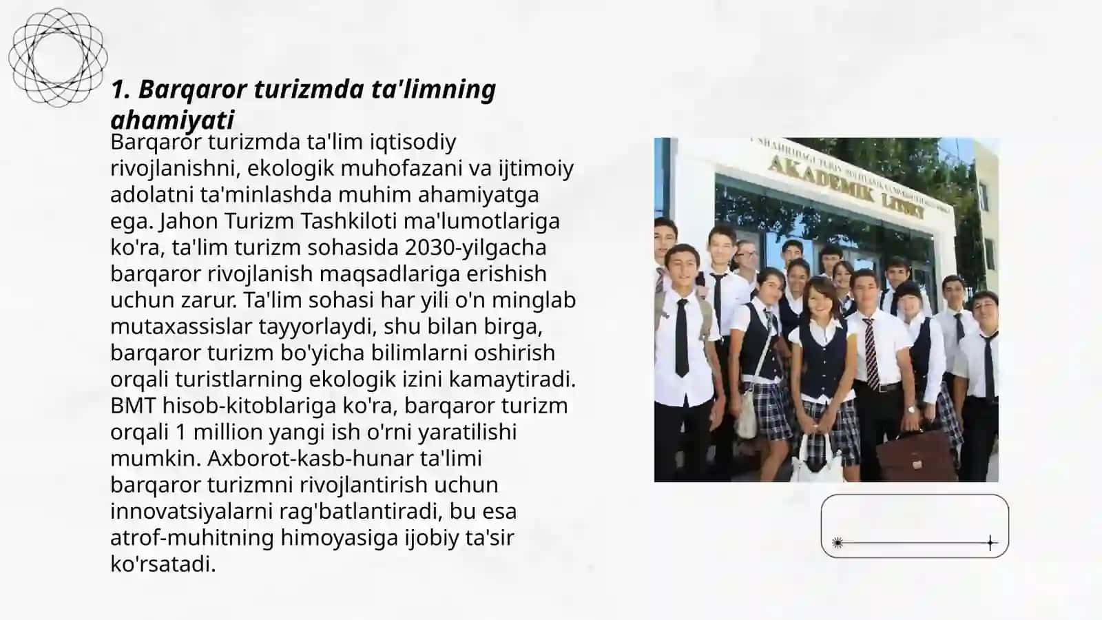 Barqaror turizmda ta'limning ahamiyati 3