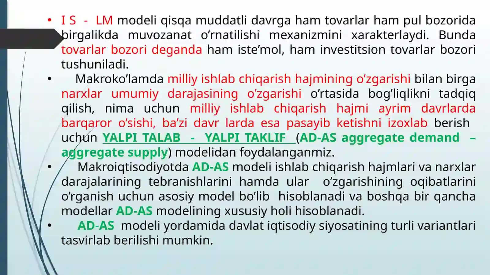 IS-LM modeli shakllanishi va tadbiqi 3