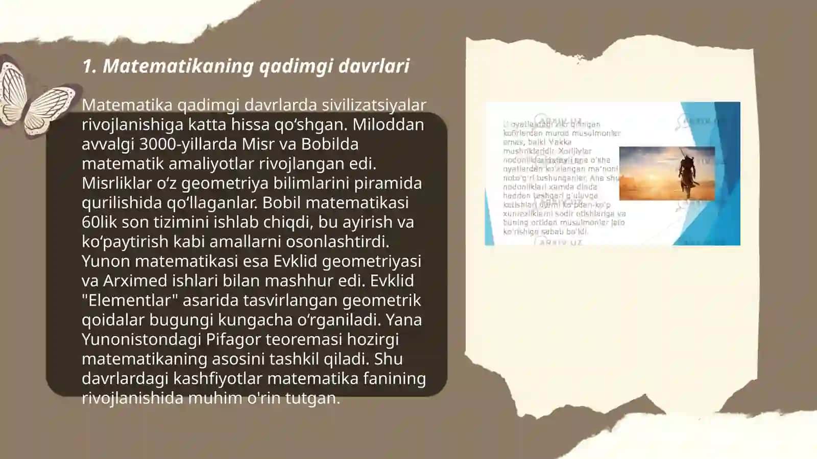 Matematikaning rivojlanish davrlari 3