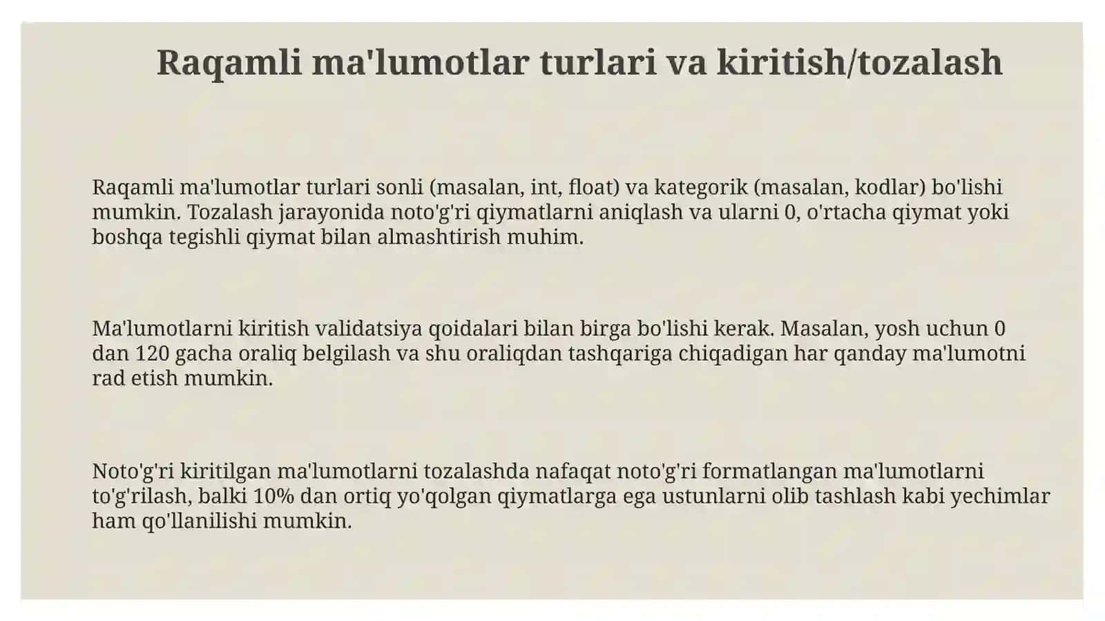 Raqmli malumotlar bilan ishlash 3