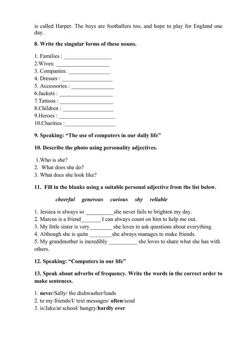 Present Simple Affirmative Worksheet 3