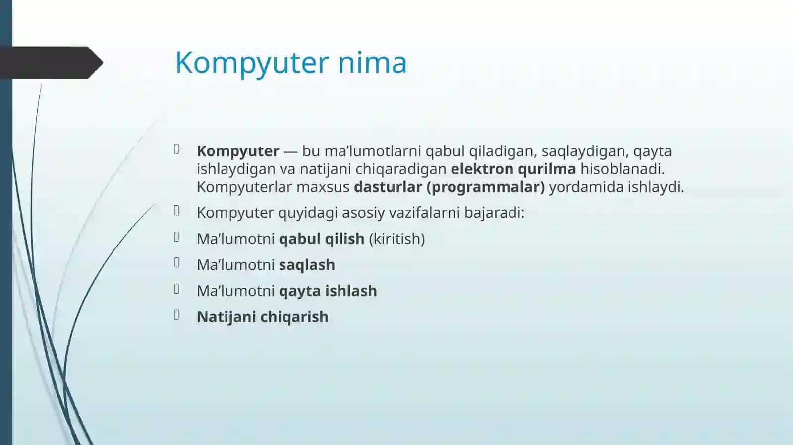 Kompyuter VA UNING TURLARI 3