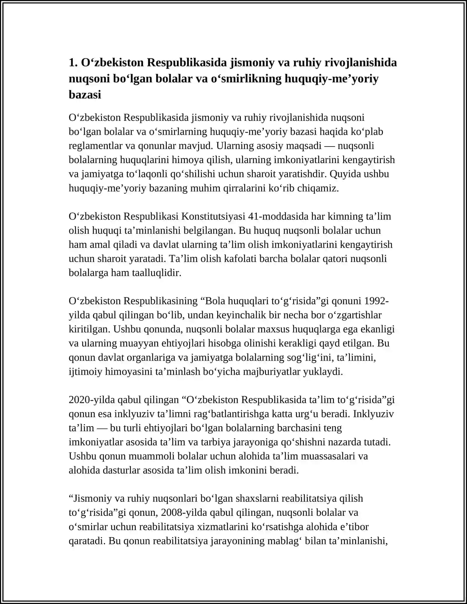 O‘ZBEKISTON RESPUBLIKASI OLIY TA’LIM FAN VA INNOVATSIYA VAZIRLIGI 3