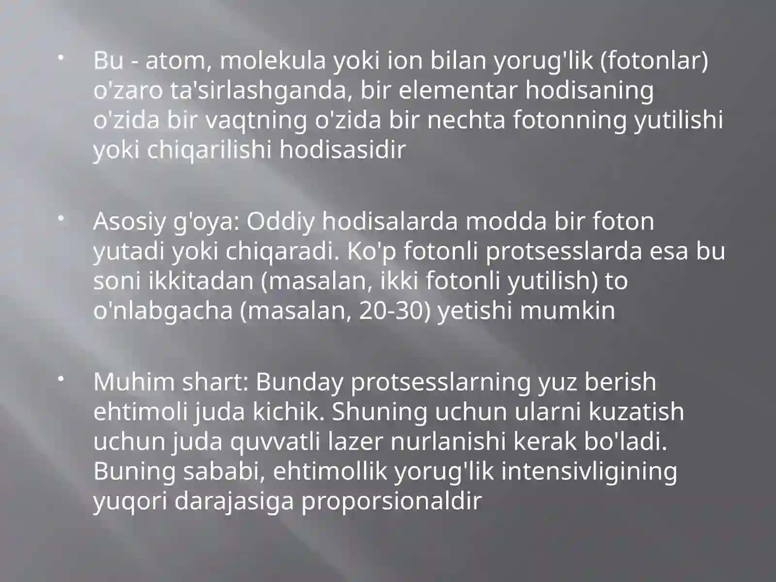 Ko’p Fatonli protsesslar 3