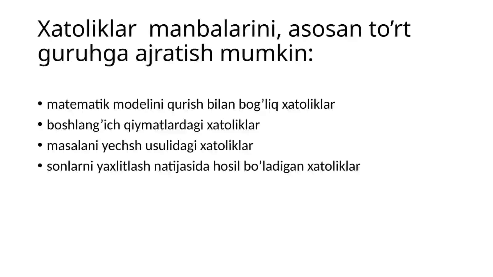 Xatoliklar arifmetikasi 3
