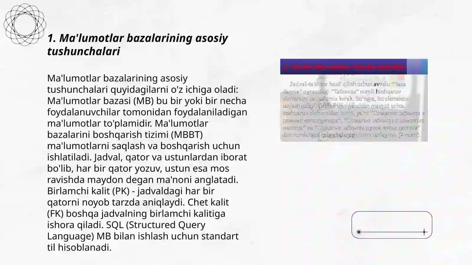 Ma’lumotlar bazalari bilan qayta ishlash 3