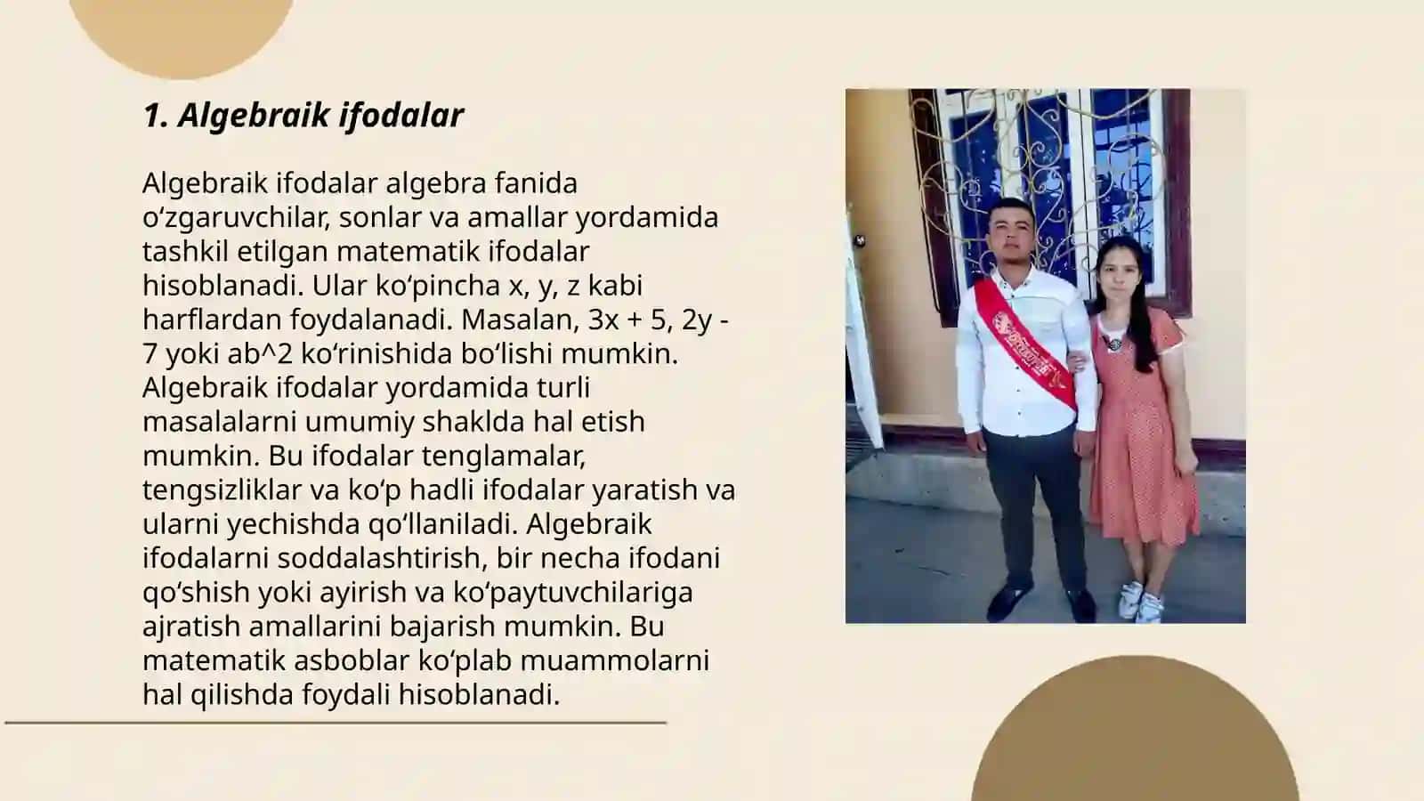 Algebraik ifodalar 3