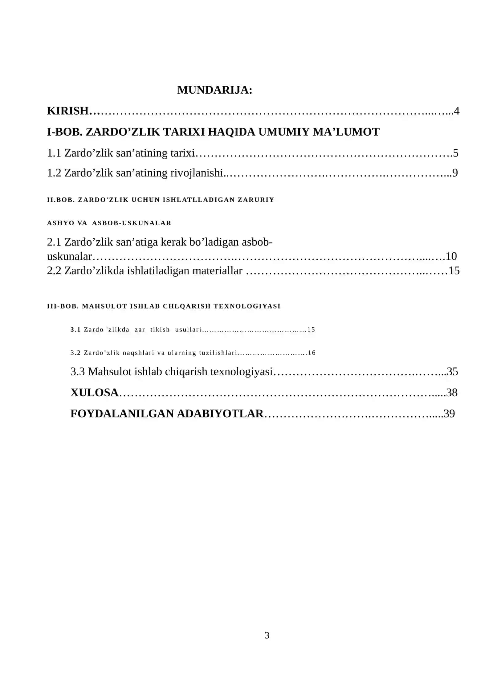Zardo’zlik san’ati tarixi, rivojlanish 3