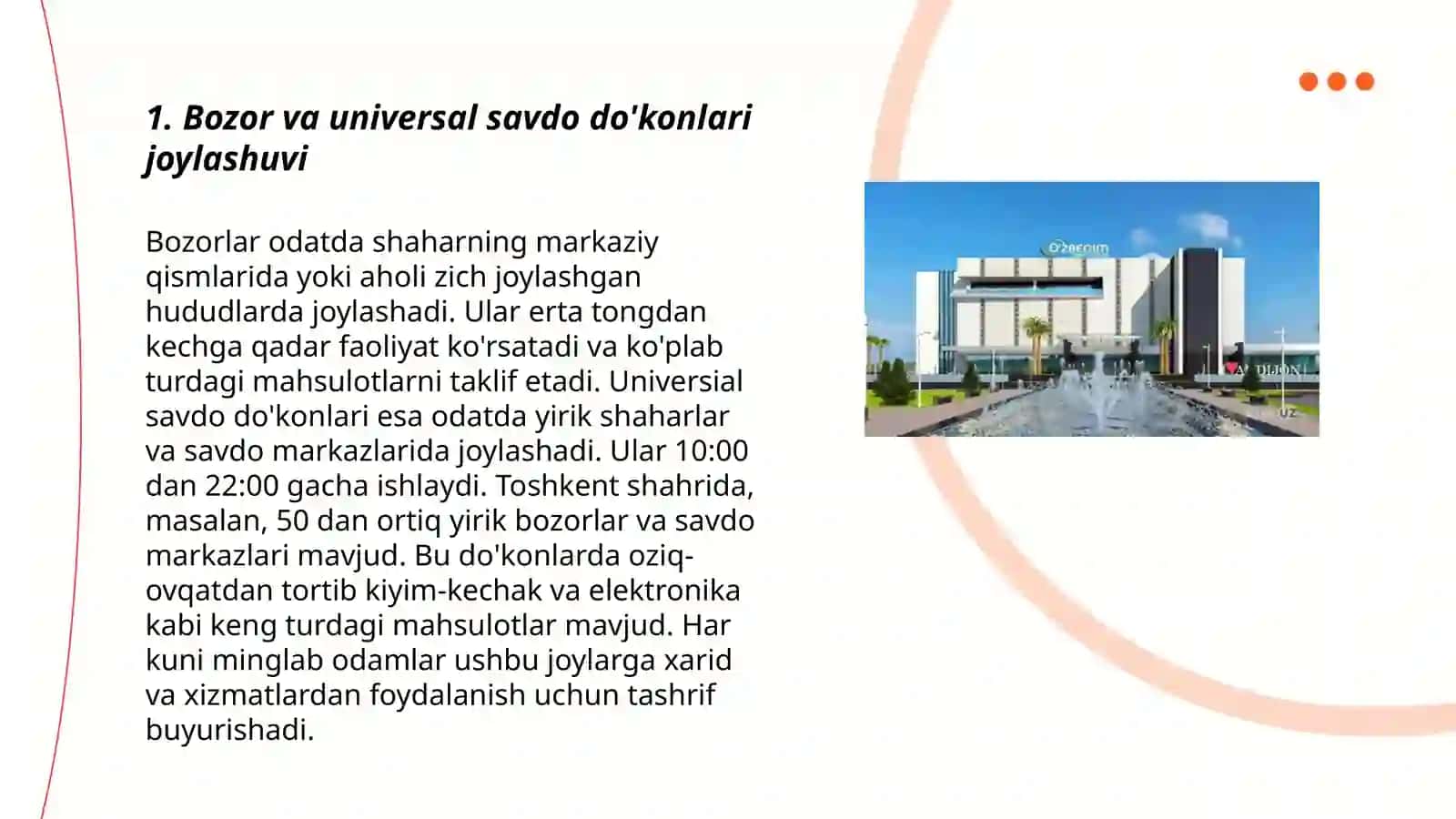 BOZOR VA UNIVERSAL savdo dokonlarini loyihalash 3
