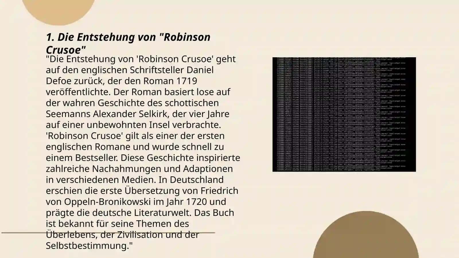 Die Entstehung von "Robinson Crusoe" 3
