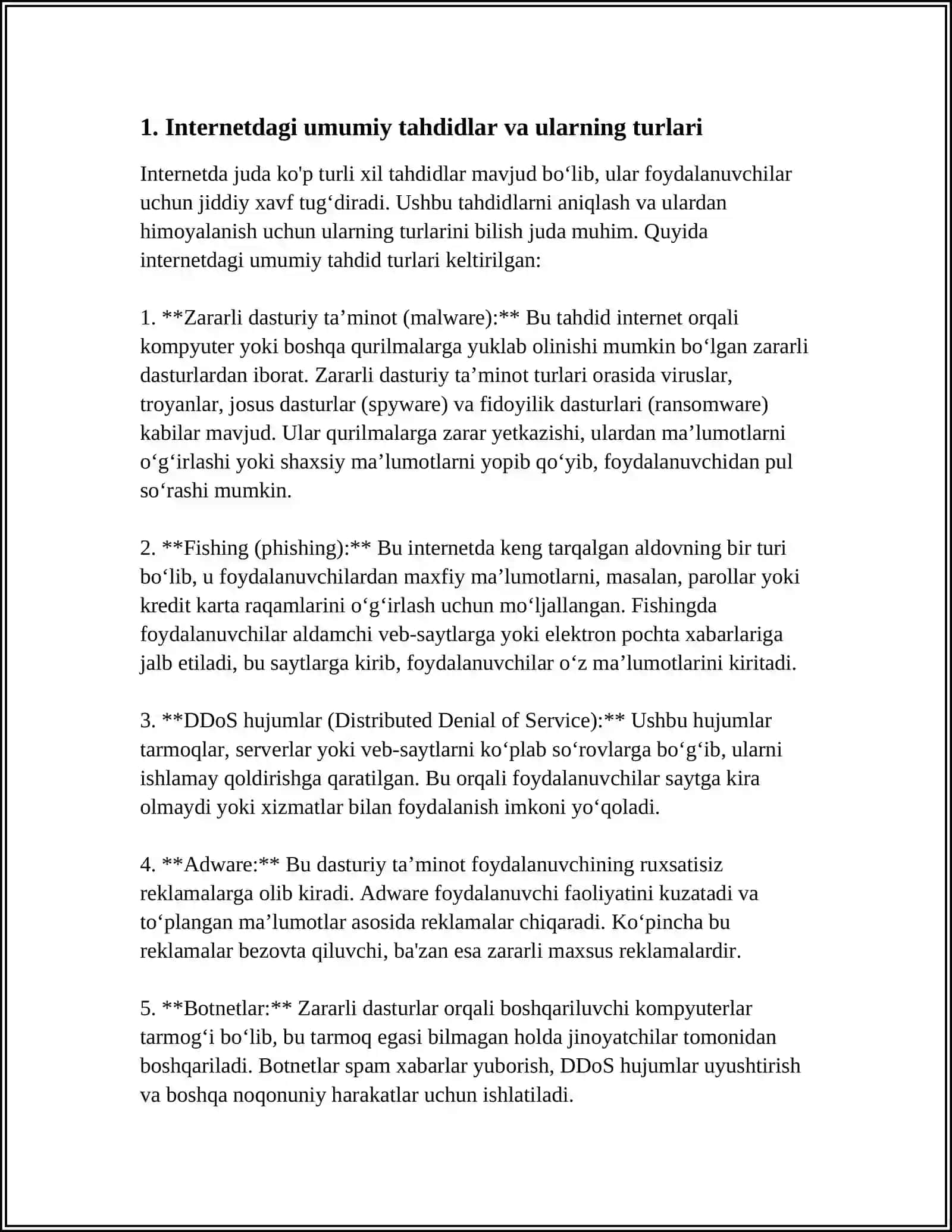 INTERNETDAGI TAHDIDLARDAN HIMOYALANISH 3