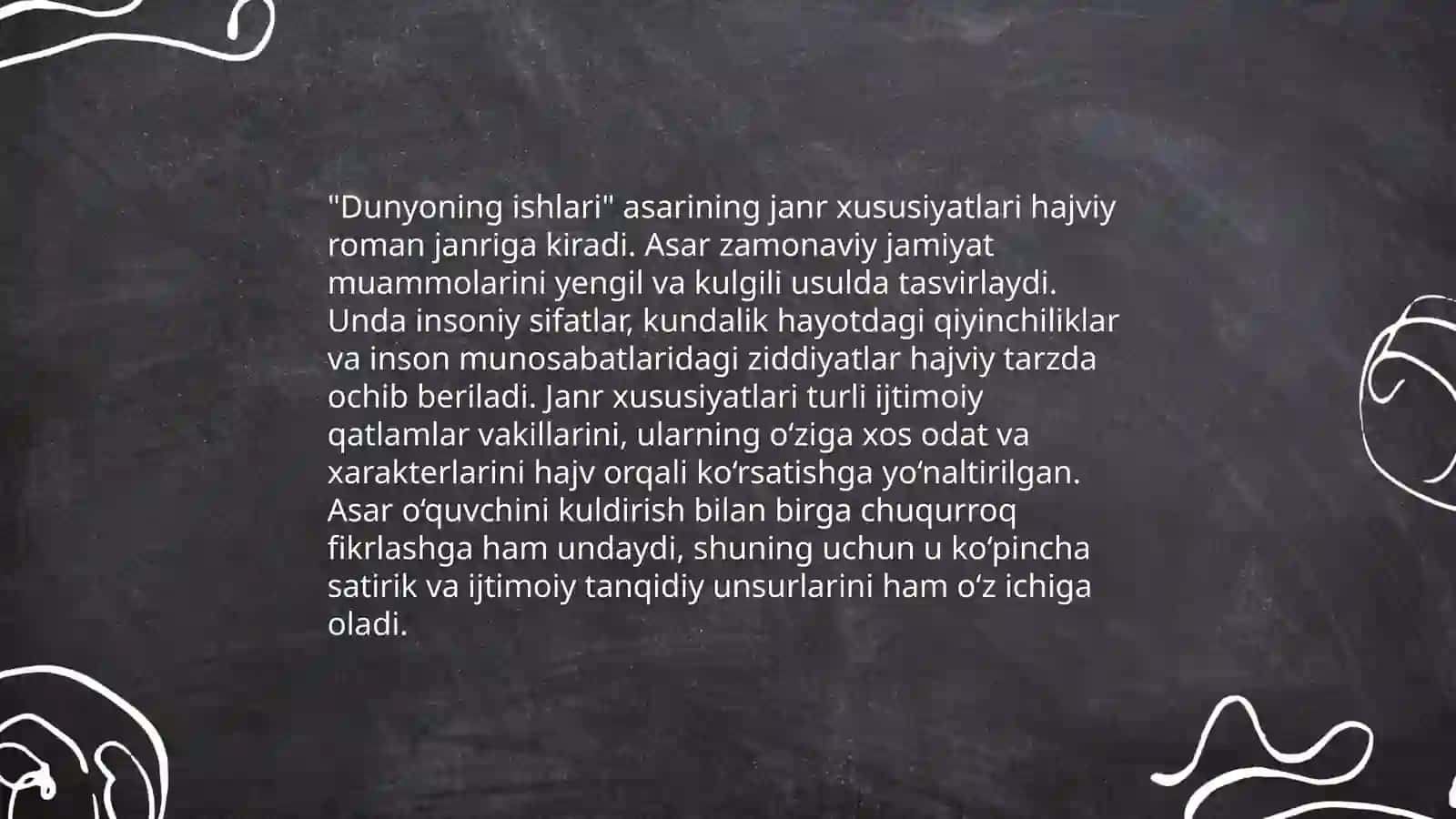 Dunyoning ishlari asarida filologik tahlil 3