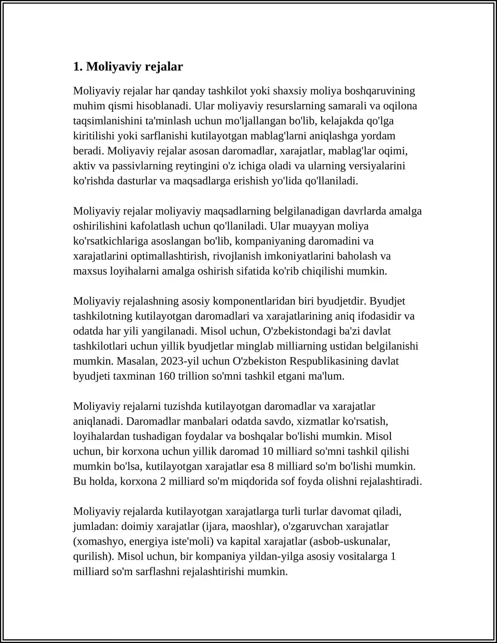 MUSTAQIL ISH Mavzu: MOLIYAVIY BOSHQARUV 3