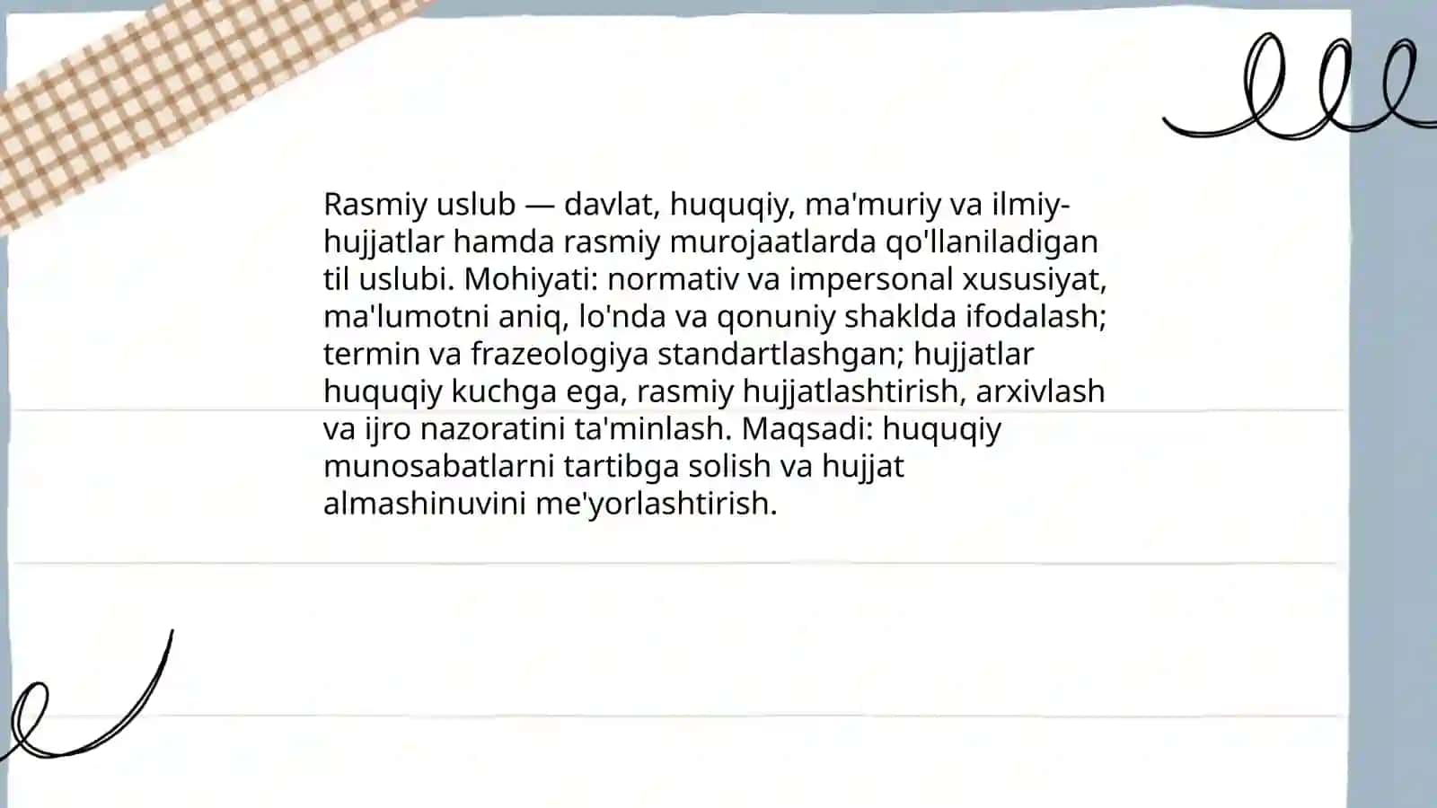 Rasmiy uslub va uning umumiy xususiyatlari 3