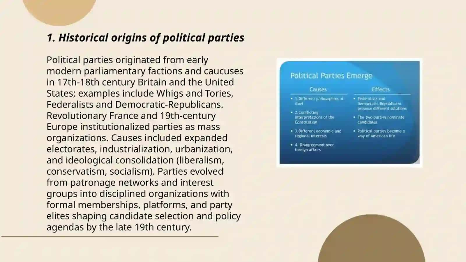 Formation of political parties 3