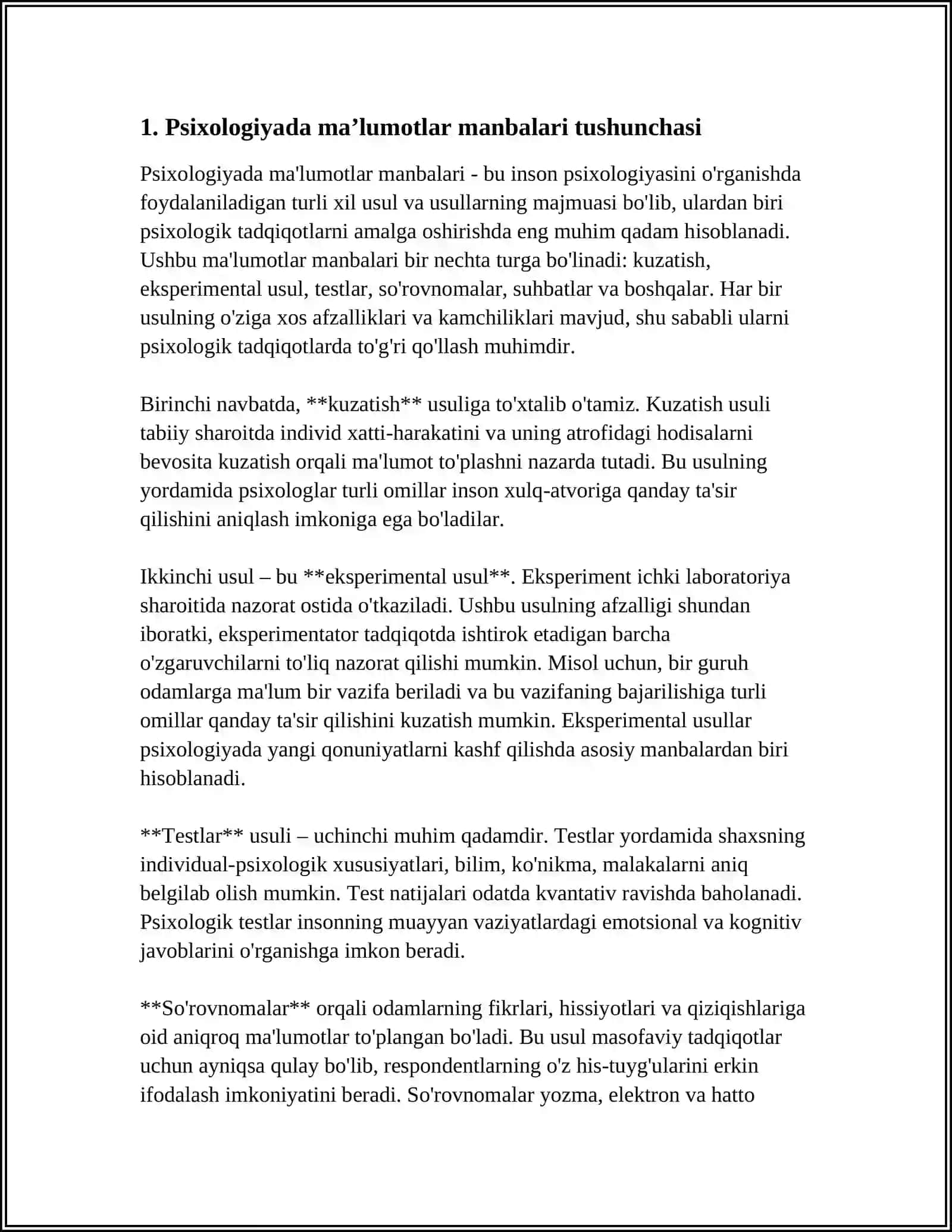 PSIXOLOGIYADA MA’LUMOTLARNING UCH MANBAASI ( R KETTELL) 3