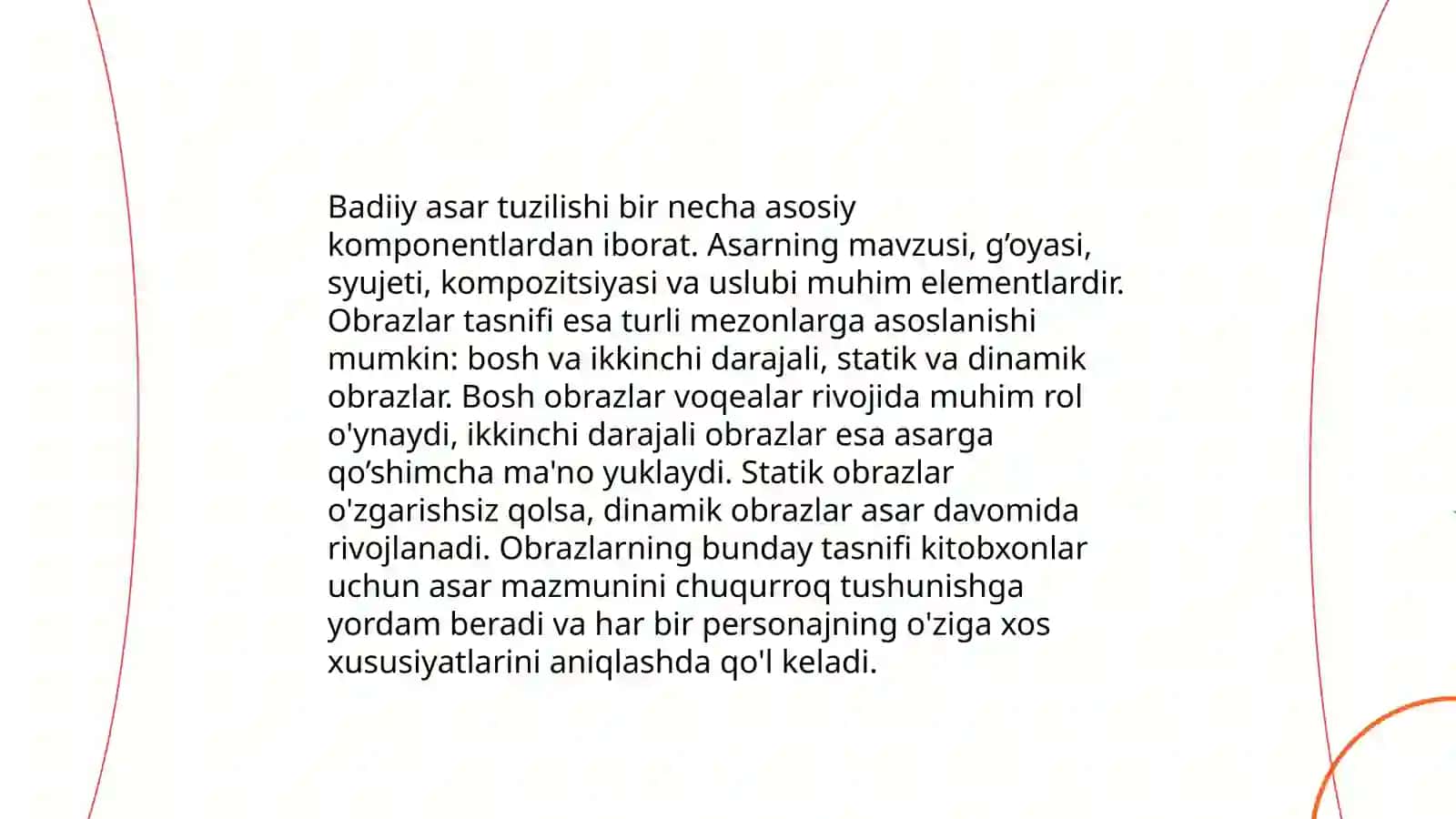 Badiiy asar tuzilishi va obrazlar tasnifi 3