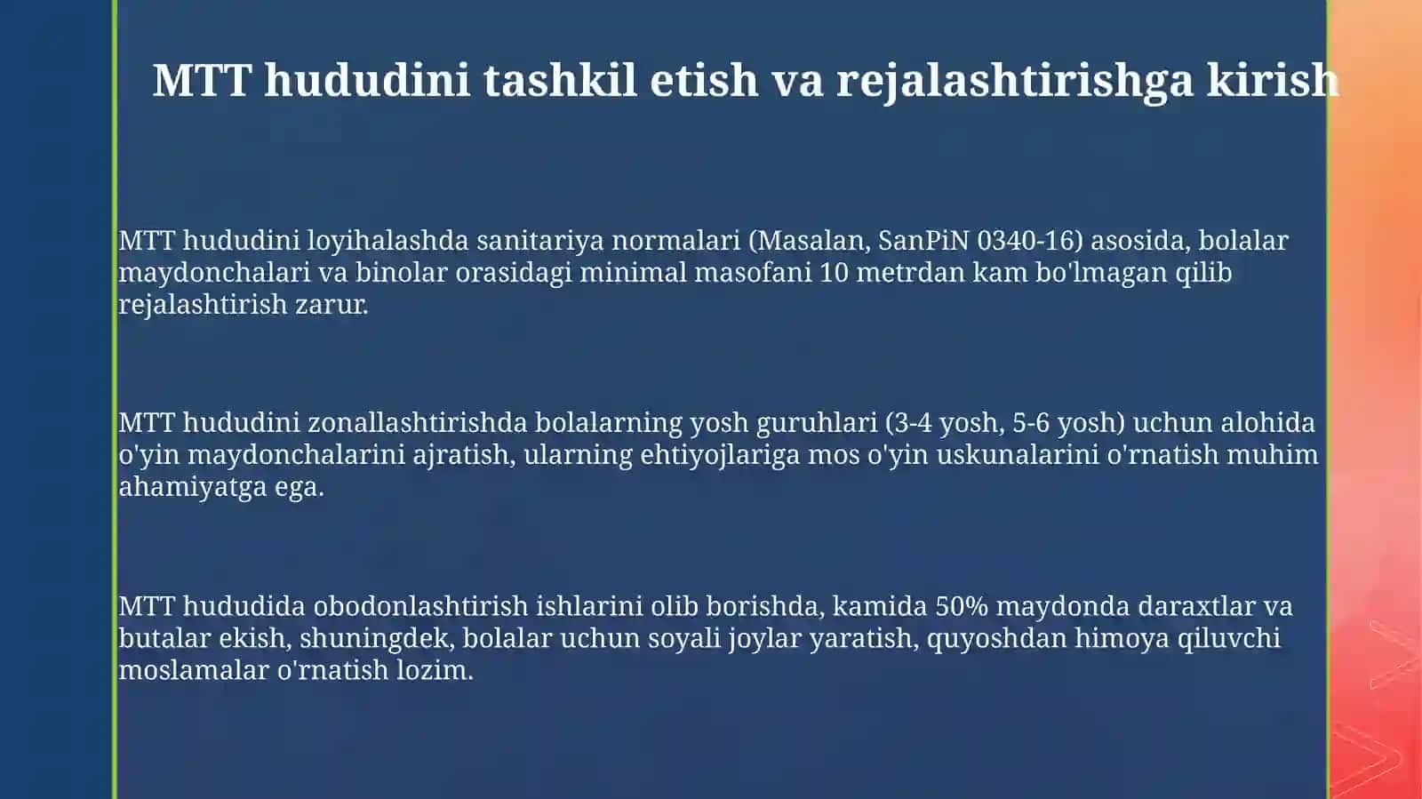 MTTda yer maydonchasini tashkil etish va uni rejalashtirish 3