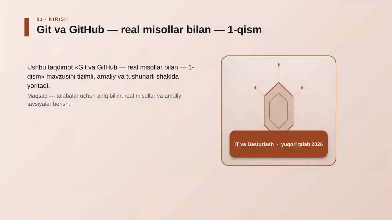 Git va GitHub — real misollar bilan — 1-qism 3