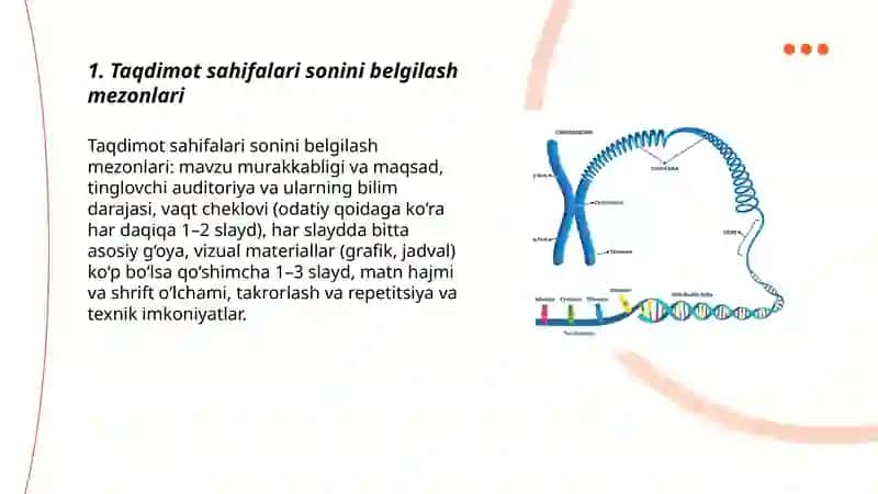 Taqdimot sahifalari sonini belgilash mezonlari 3