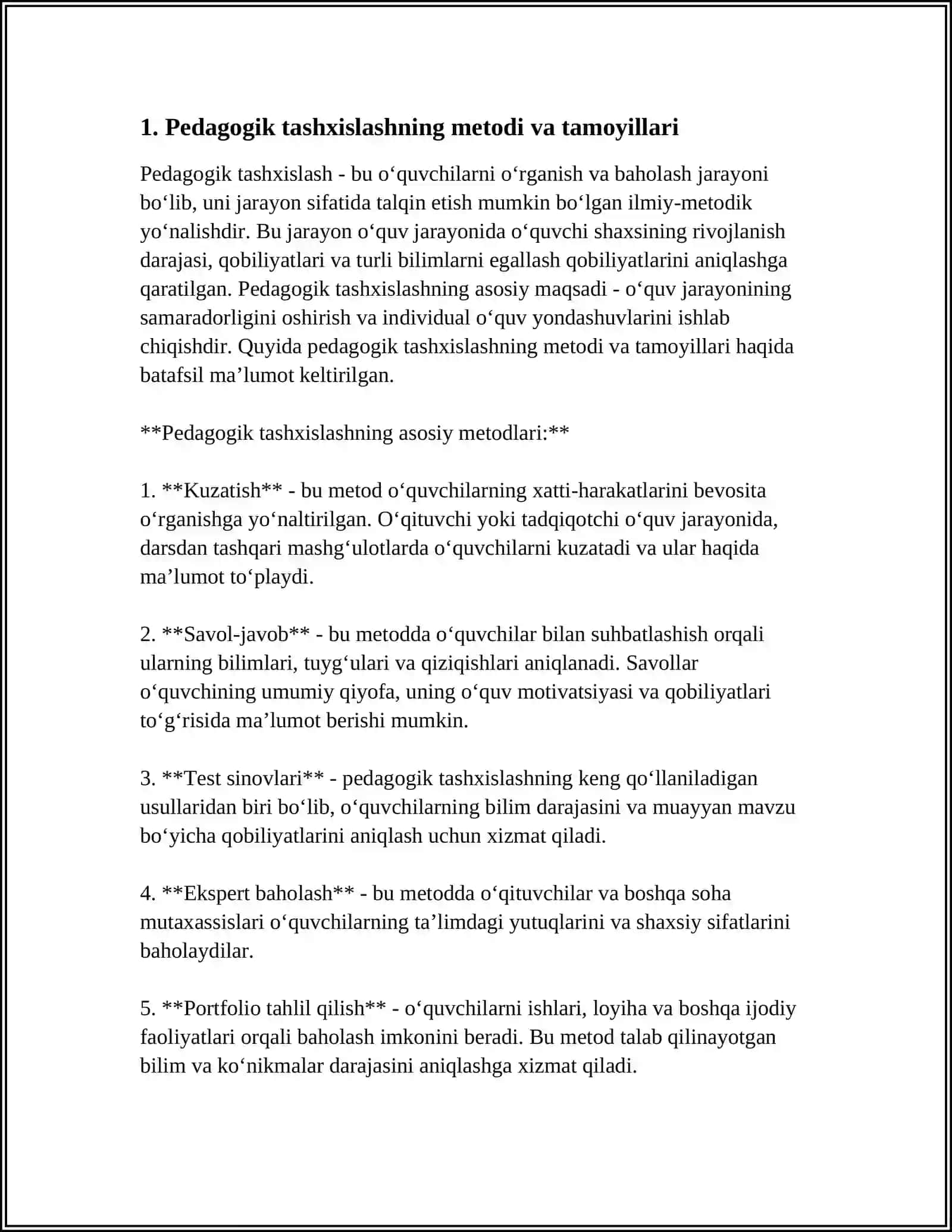 PEDAGOGIK TASHXISLASH METODLARI 3