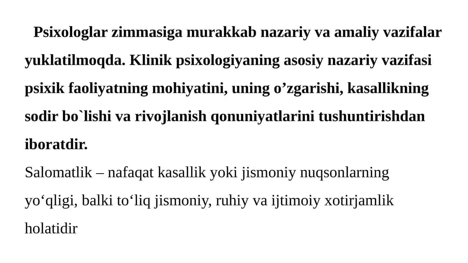Psixiksalomatlik, psixikkasallik, psixikbuzilishlar 3