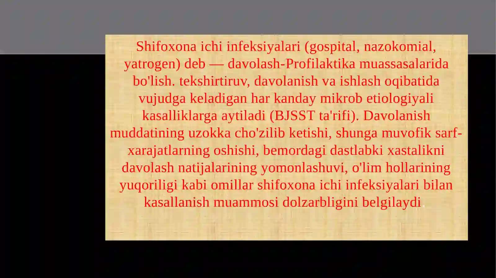 Kasalxona ichki infeksiyalari kelib chiqishi 3