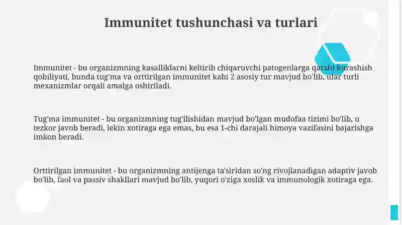 Immunitet Tushunchasi va Turlari 3