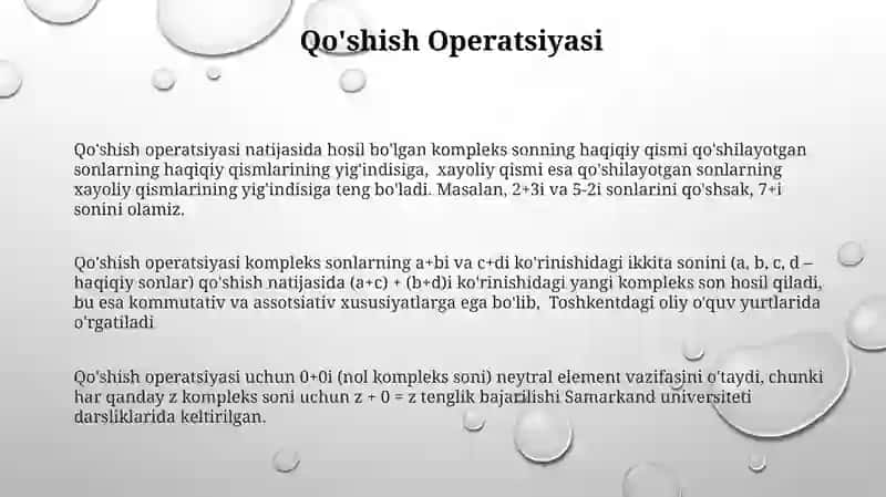 Kompleks sonlar ustida amallar 3