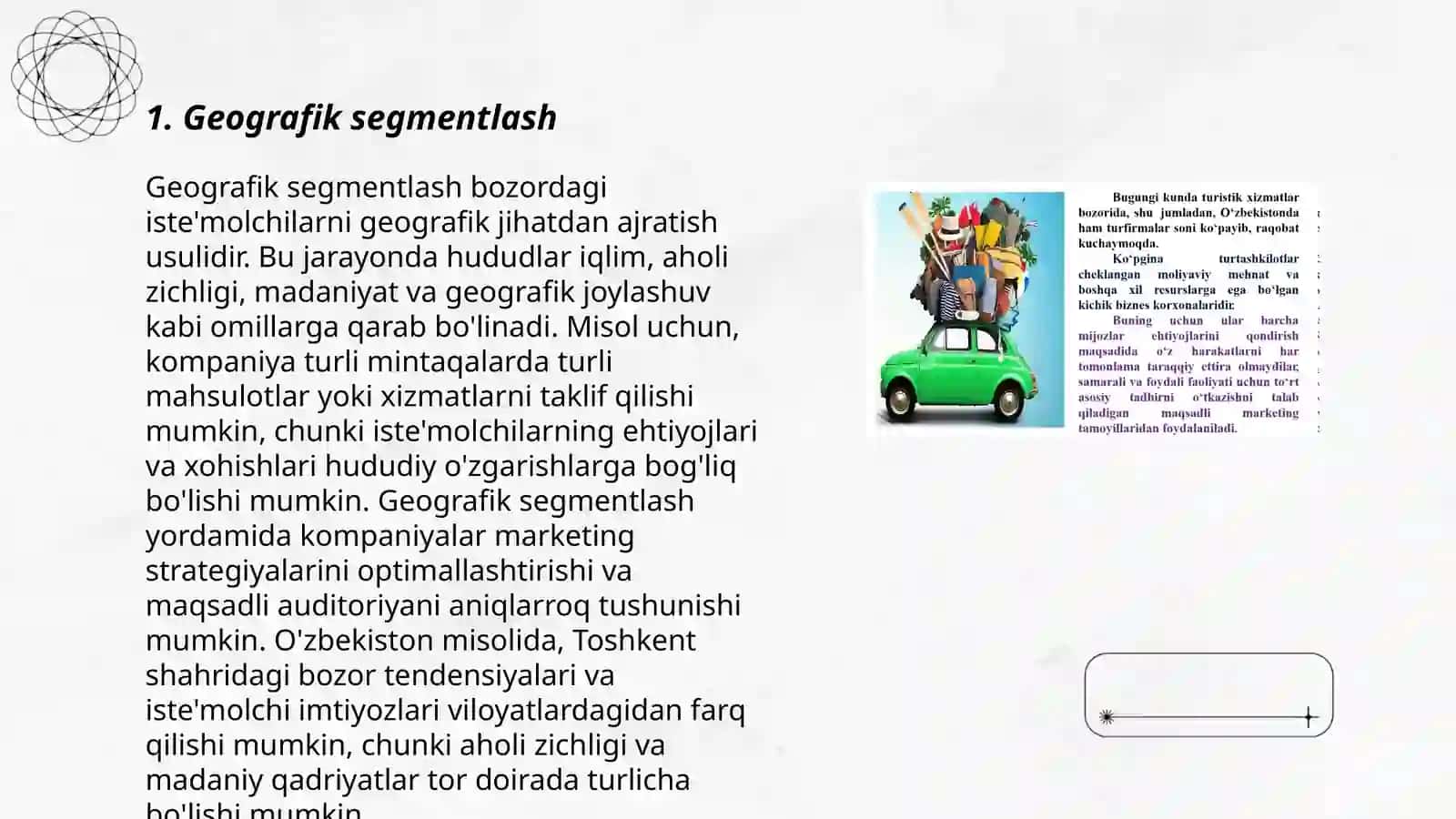 Turizm bozorini segmentlash mezonlarini aniqlash 3