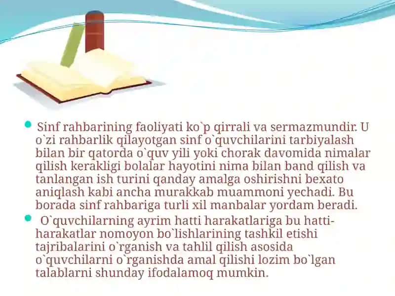Tarbiyaviy ishlar jarayonida sinf rahbarining o’rni 3