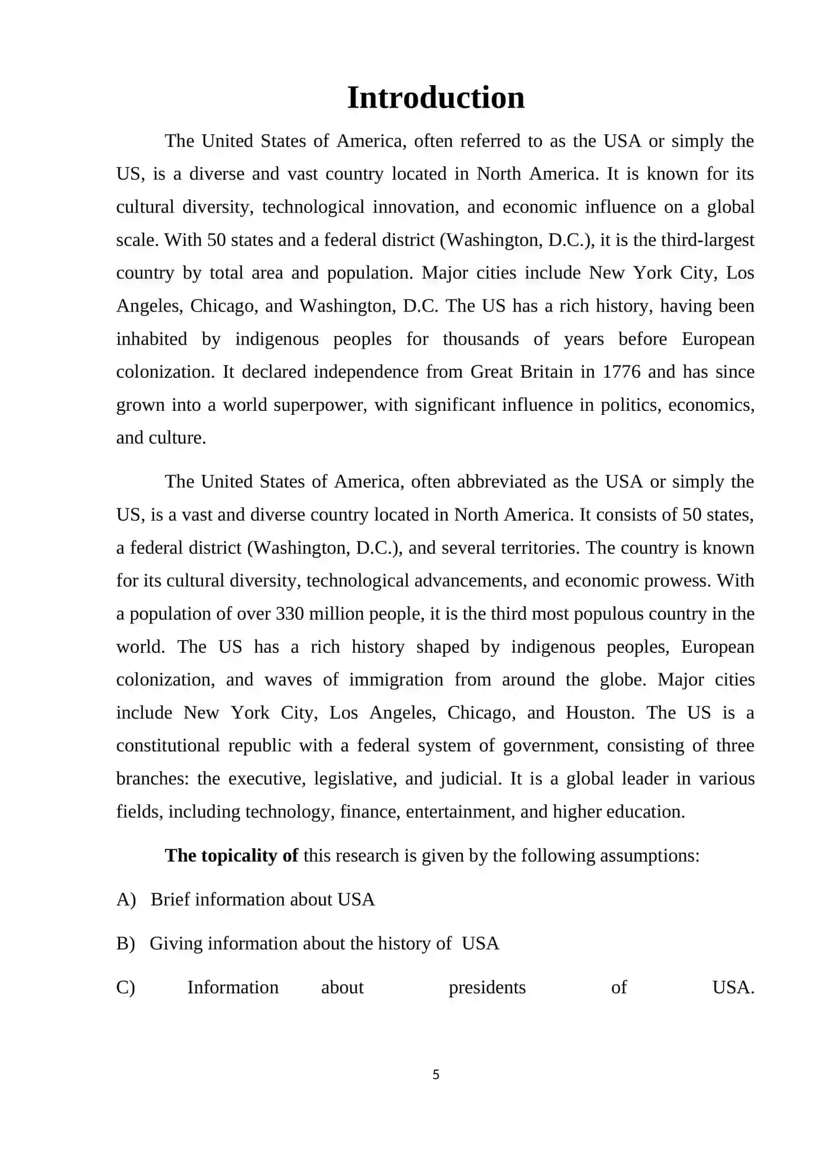 COUNTRY STUDY "Presidents in the USA" 3