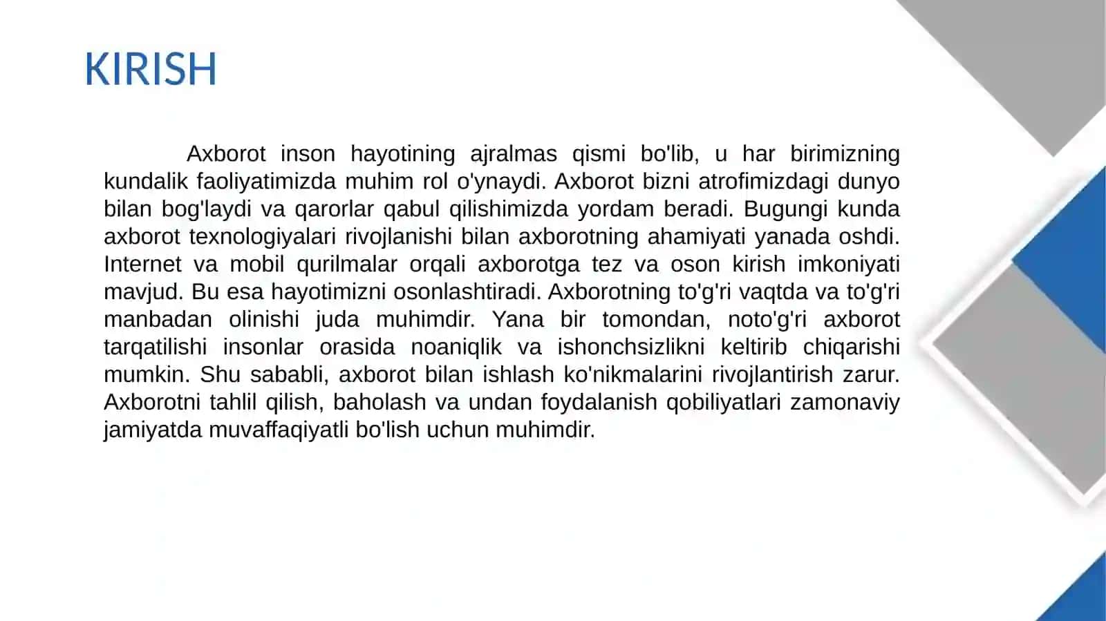 Axborot inson hayotining ajralmas qismi 3