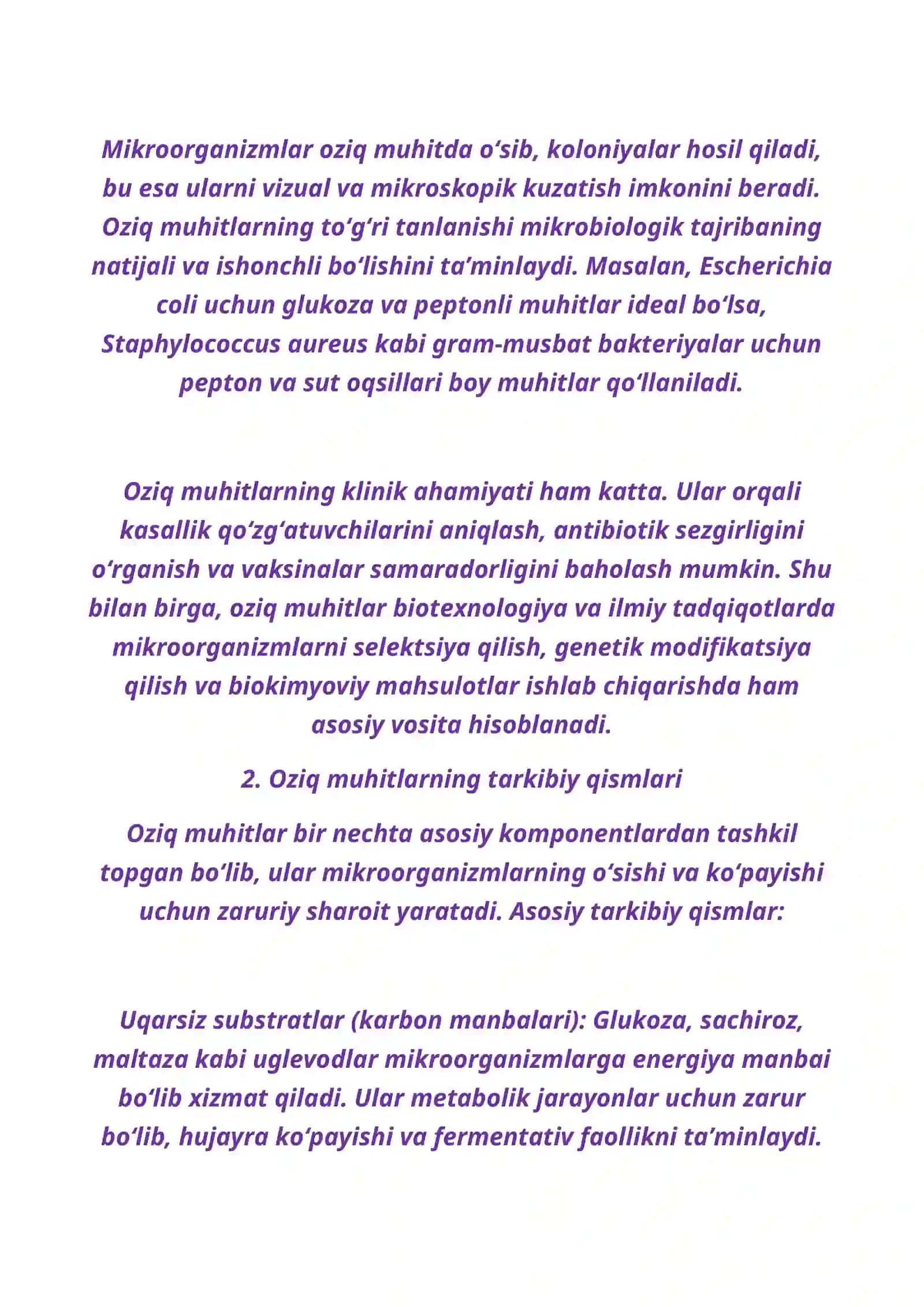 Oziq muhitlar, oziq muhitlarni tayyorlash prinsiplari 3