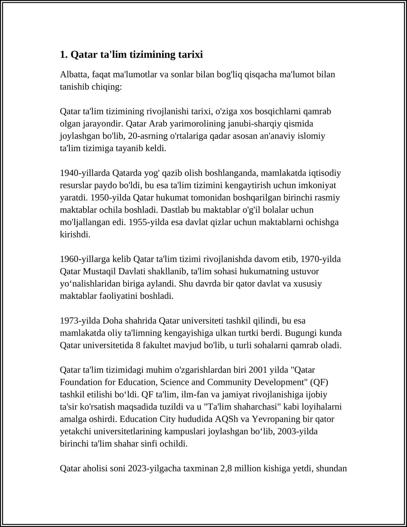 QATAR TAʼLIM TIZIMI 3