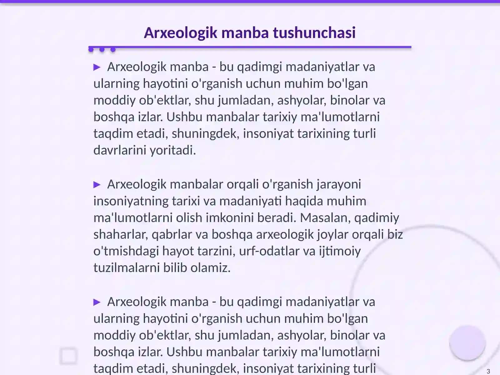 Arxeologik manba va uning turlari 3