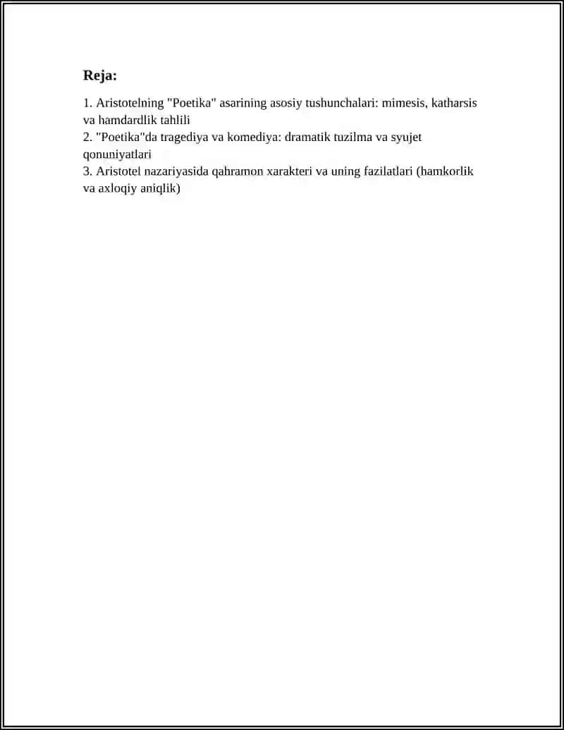 ARISTOTELNING " POETIKA" ASARI 3