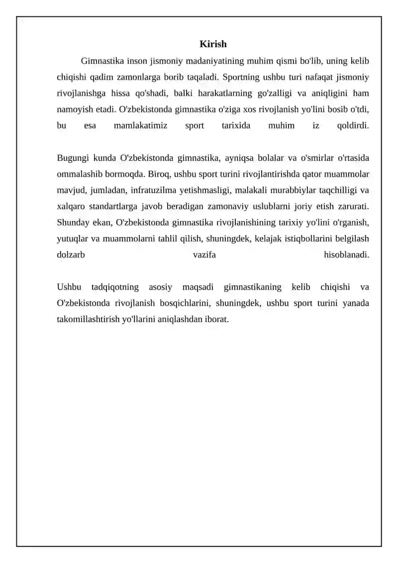 Gimnastika kelib chiqishi va O'zbekistonda rivojlanishining dastlabki bosqichlari 3